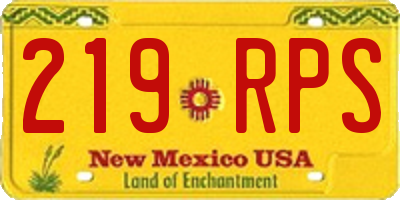 NM license plate 219RPS