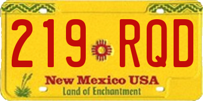 NM license plate 219RQD