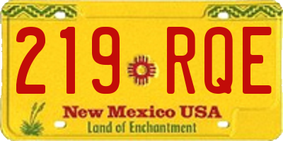 NM license plate 219RQE