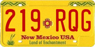 NM license plate 219RQG