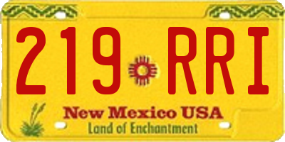 NM license plate 219RRI