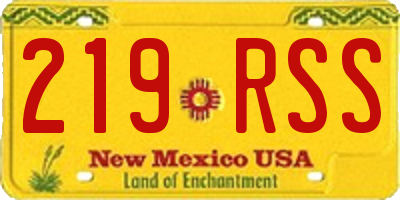NM license plate 219RSS