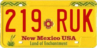 NM license plate 219RUK