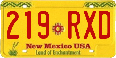 NM license plate 219RXD