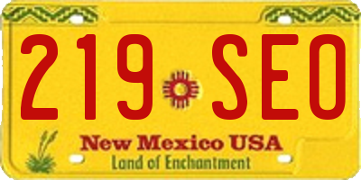 NM license plate 219SEO