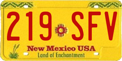 NM license plate 219SFV