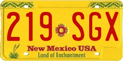 NM license plate 219SGX