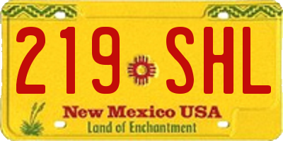 NM license plate 219SHL
