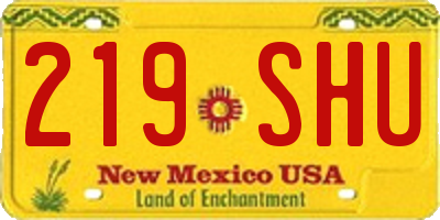 NM license plate 219SHU