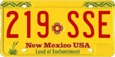 NM license plate 219SSE