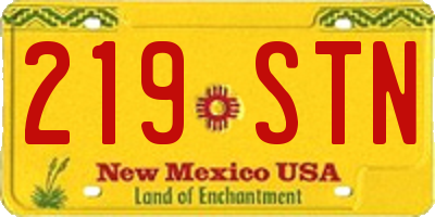 NM license plate 219STN