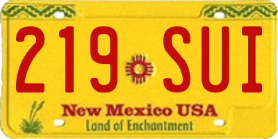 NM license plate 219SUI