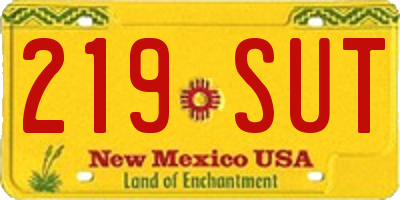 NM license plate 219SUT