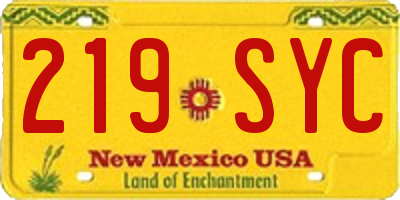 NM license plate 219SYC