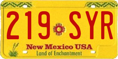 NM license plate 219SYR