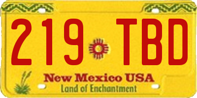 NM license plate 219TBD