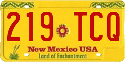NM license plate 219TCQ