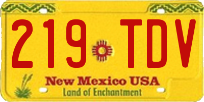 NM license plate 219TDV
