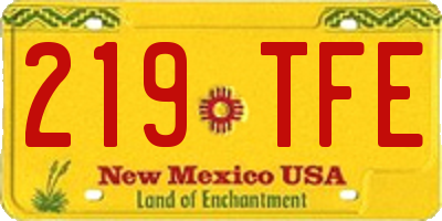 NM license plate 219TFE