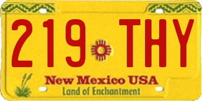 NM license plate 219THY
