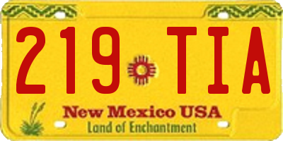 NM license plate 219TIA