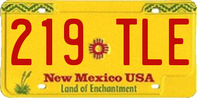NM license plate 219TLE