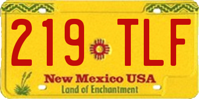 NM license plate 219TLF