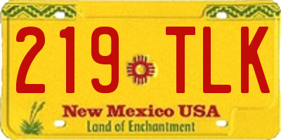 NM license plate 219TLK
