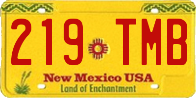 NM license plate 219TMB