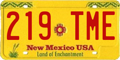NM license plate 219TME