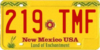 NM license plate 219TMF