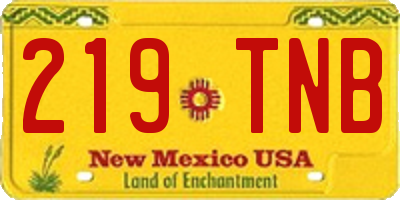 NM license plate 219TNB