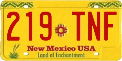 NM license plate 219TNF