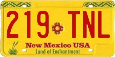 NM license plate 219TNL