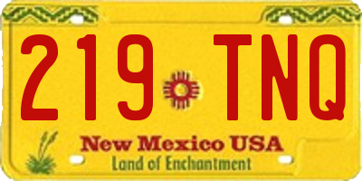 NM license plate 219TNQ
