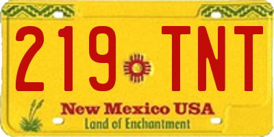 NM license plate 219TNT