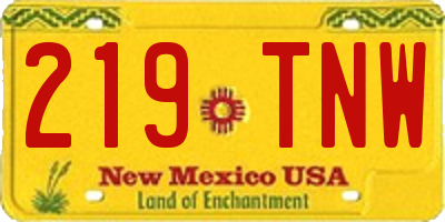 NM license plate 219TNW