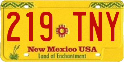 NM license plate 219TNY