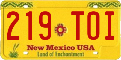 NM license plate 219TOI