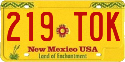 NM license plate 219TOK