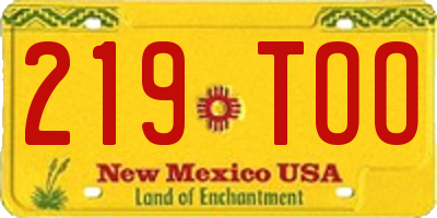 NM license plate 219TOO