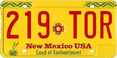 NM license plate 219TOR