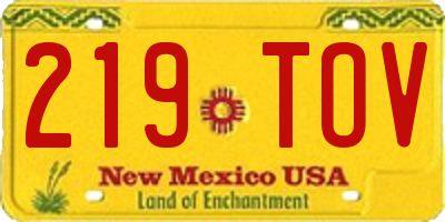 NM license plate 219TOV