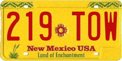 NM license plate 219TOW