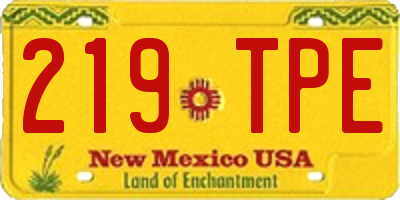 NM license plate 219TPE