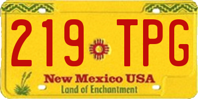 NM license plate 219TPG