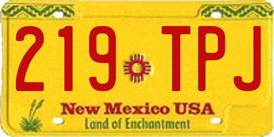 NM license plate 219TPJ