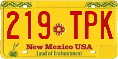 NM license plate 219TPK
