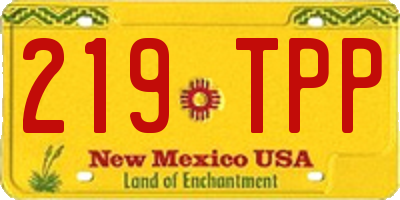 NM license plate 219TPP
