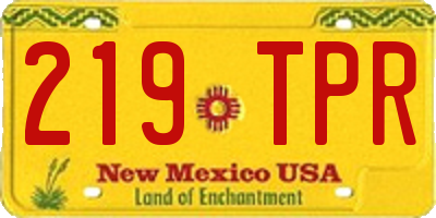 NM license plate 219TPR